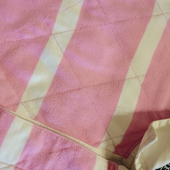 Rare Vintage Polo Ralph Lauren Polo Shirt XLT Big Pink White Collar Quilted - Picture 5 of 9